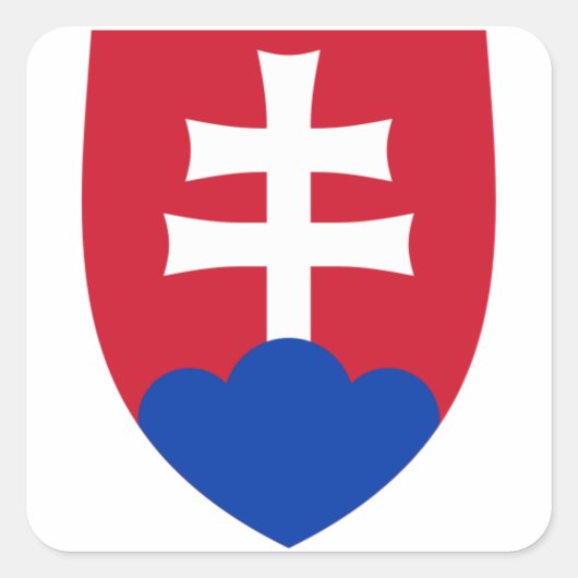 Slovakia Coat of Arms Vierkante Sticker (Voorkant)