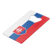 Slovakia Flag Creditkaart Flessenopener (Voorkant Gekanteld)