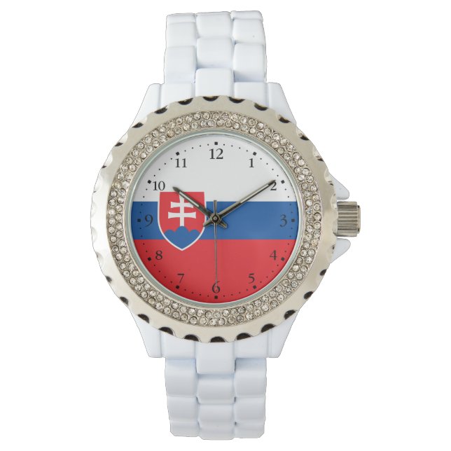 Slovakia Flag Horloge (Voorkant)