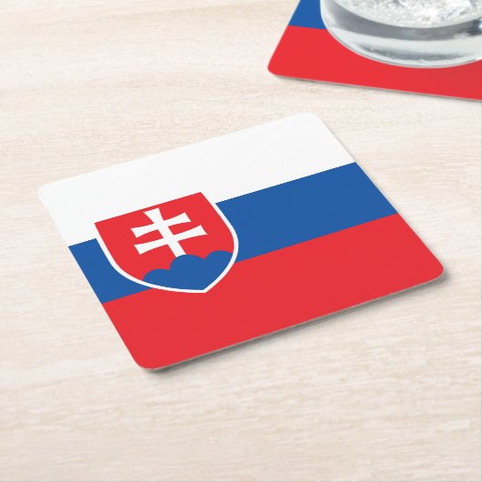 Slovakia Flag Kartonnen Onderzetters (Schuin)