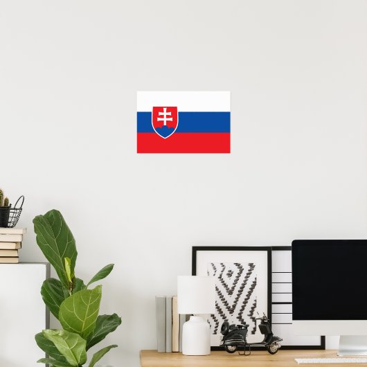 Slovakia Flag Poster (Thuiskantoor)