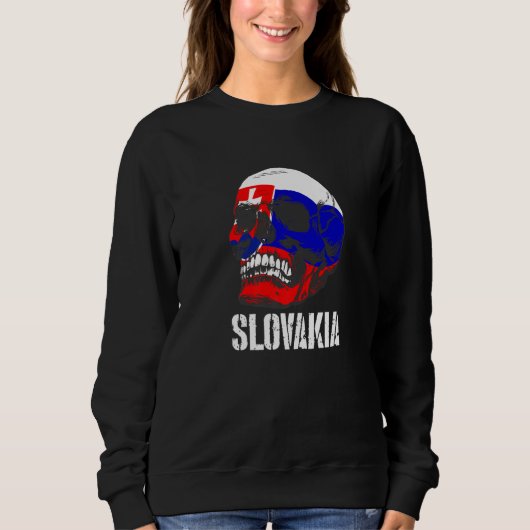Slovakia Flag Skull Slovak Pride Patriotic  1 Trui (Voorkant)