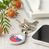Slovakia Flag Sleutelhanger (Zijkant)