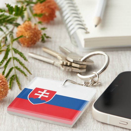 Slovakia Flag Sleutelhanger (Voorkant Rechts)