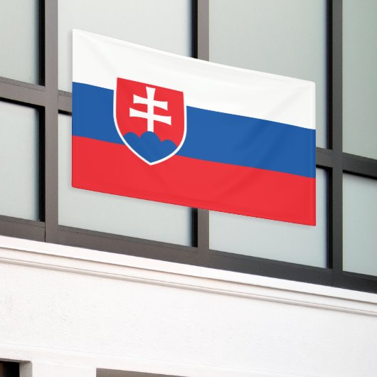 Slovakia Flag Spandoek (Buitenkant Gebouw)