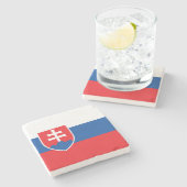 Slovakia Flag Stenen Onderzetter (Zijkant)