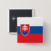 Slovakia Flag Vierkante Button 5,1 Cm (Voorkant /achterkant)