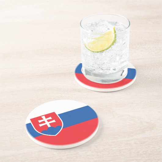 Slovakia Flag Zandsteen Onderzetter (Zijkant)