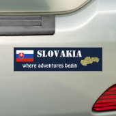Slovakia Vlag + Landkaart Bumpersticker (Op auto)