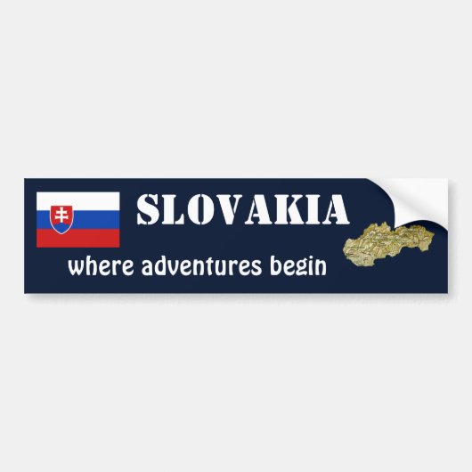 Slovakia Vlag + Landkaart Bumpersticker (Voorkant)