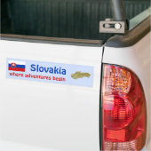 Slovakia Vlag + Landkaart Bumpersticker (Op Truck)
