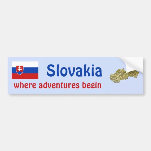 Slovakia Vlag + Landkaart Bumpersticker (Voorkant)