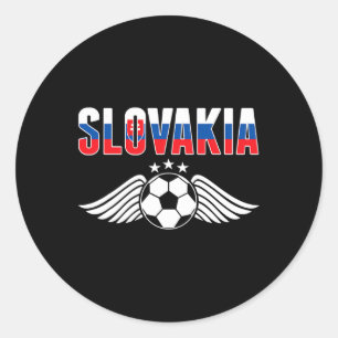 Slovakia Voetbalfans Jersey - Slowaakse Vlag Voetb Ronde Sticker