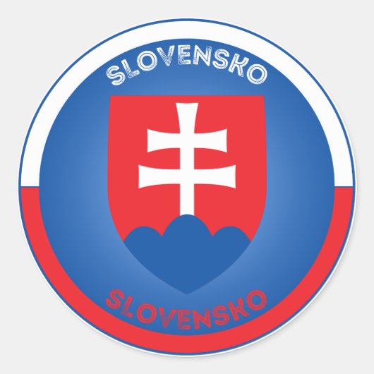 Slovakije Erfgoed Embleem Ronde Sticker (Voorkant)