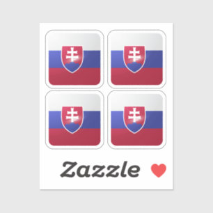 Slovakije vierkante glossy vlag sticker