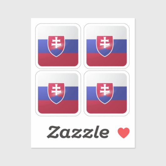 Slovakije vierkante glossy vlag sticker (Vel)