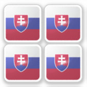 Slovakije vierkante glossy vlag sticker (Voorkant)