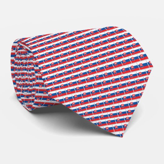 Slovakije Vlag Baksteenpatroon Stropdas (Opgerold)
