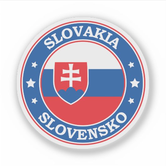 Slovakije Vlag Ronde Cirkel Embleem Sticker (Voorkant)