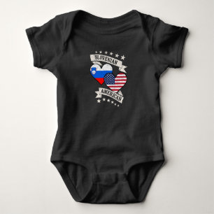 Sloveens Amerikaans Hart Vlaggen Slovenië Amerika Romper