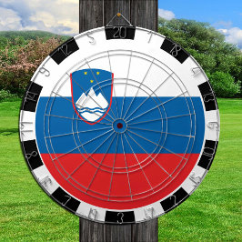 Sloveens dartboard en Sloveense vlag/spelraad Dartbord