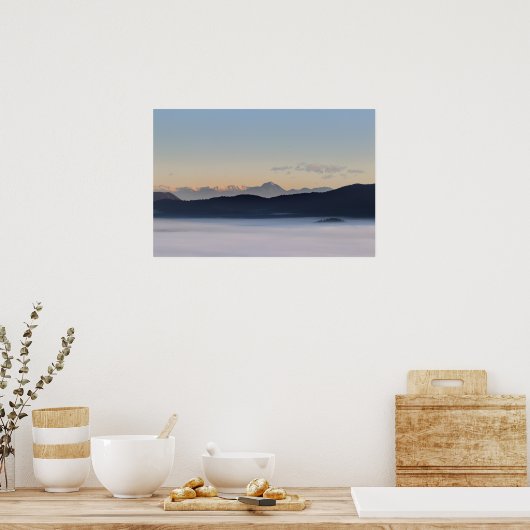 Sloveense bergen en moerasmat in valley poster (Keuken)