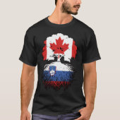Sloveense Canadese vlag over bomen in Canada T-shirt (Voorkant)