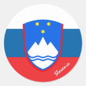 Sloveense en Sloveense vlagpatriotten, vakantie/sp Ronde Sticker (Voorkant)