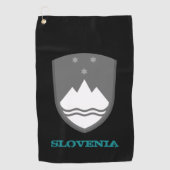 Sloveense en Sloveense wapenschild Golfhanddoek (Voorkant)