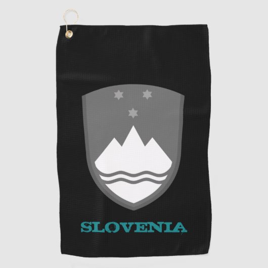 Sloveense en Sloveense wapenschild Golfhanddoek (Voorkant)