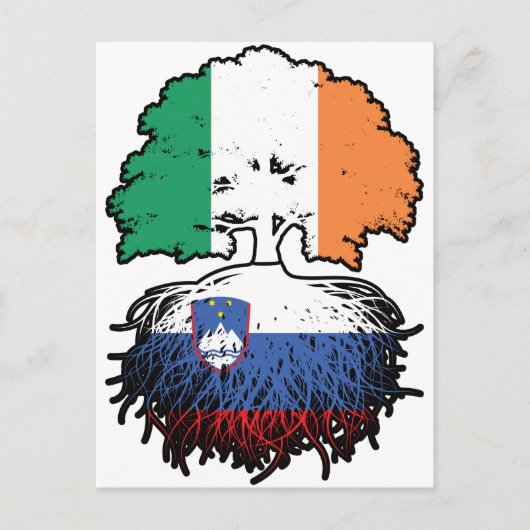 Sloveense Ierse vlag - boomrootbomen Briefkaart (Voorkant)