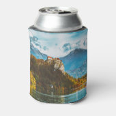 Sloveense klif kijkt uit op Bled Castle. Blikjeskoeler (Blikje Achterkant)