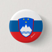 Sloveense knop, patriottische Sloveense vlag mode Ronde Button 3,2 Cm (Voorkant)