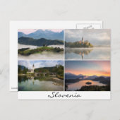 Sloveense landschappen met kerken collage souvenir briefkaart (Voorkant / Achterkant)