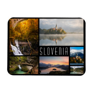 Sloveense landschapsfoto van collage magneet