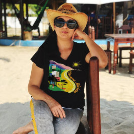 Sloveense Rivièra Kust Gele Zon Reis T-shirt