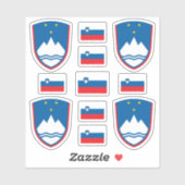 Sloveense staatssymbolen / wapenschild en vlag sticker (Vel)