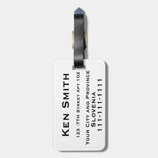 Sloveense vlag bagagelabel (Achterkant verticaal)