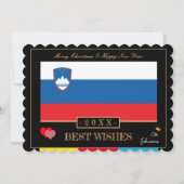 Sloveense vlag en gelukkig nieuwjaar/beste wensen feestdagenkaart (Voorkant)