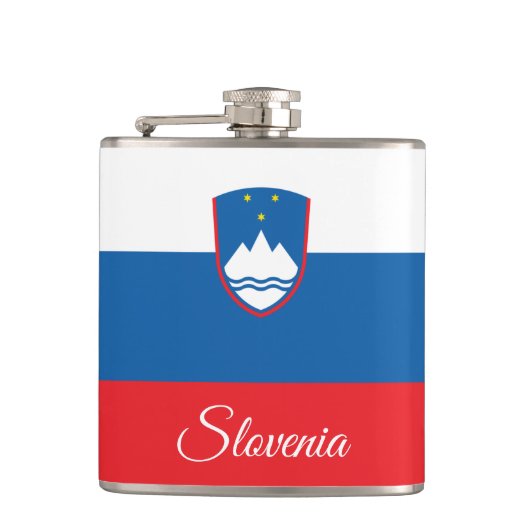 Sloveense vlag en reizen Slovenië/sportfans Heupfles (Voorkant)