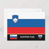 Sloveense vlag en Slovenië - reizen, vakantie/spor Briefkaart (Voorkant / Achterkant)