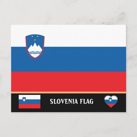 Sloveense vlag en Slovenië - reizen, vakantie/spor Briefkaart (Voorkant)