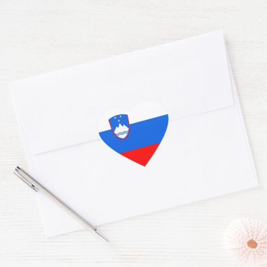 Sloveense vlag hart sticker (Envelop)