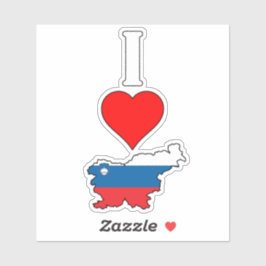 Sloveense vlag - kaart I Love / Heart Slovenië Ver Sticker
