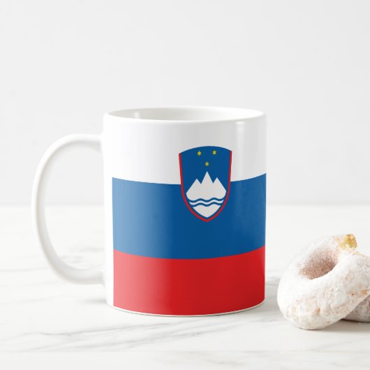 Sloveense vlag koffiemok (Met donut)