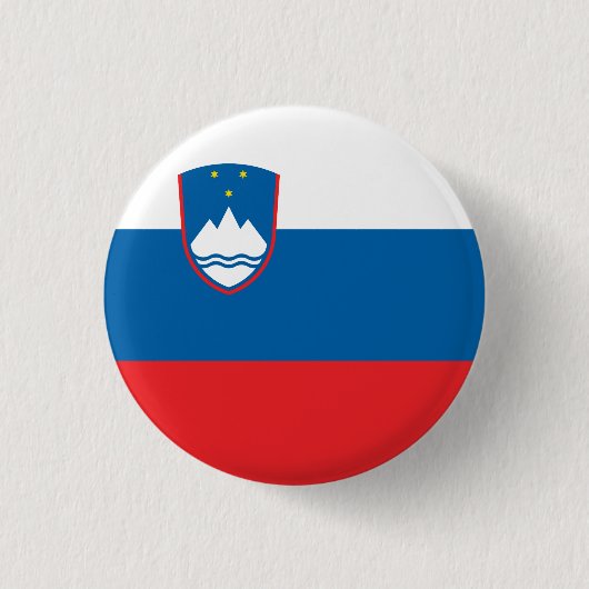Sloveense vlag ronde button 3,2 cm (Voorkant)