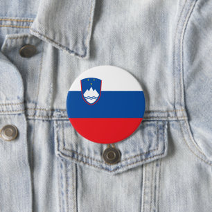 Sloveense vlag ronde button 7,6 cm
