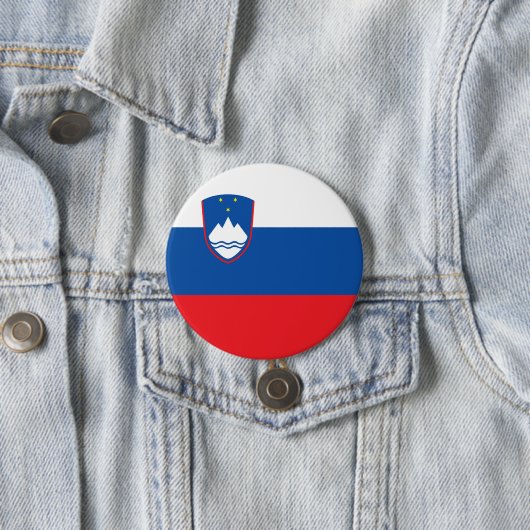 Sloveense vlag ronde button 7,6 cm (In situ)