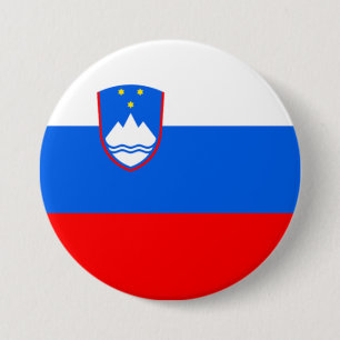 Sloveense vlag ronde button 7,6 cm