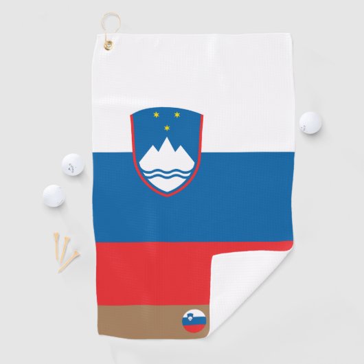 Sloveense vlag & Slovenië monogrammen / Golf Towel Golfhanddoek (Insitu)